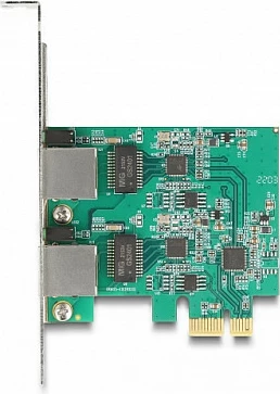 Kartë rrjeti PCIe DeLOCK RTL8125, 2x RJ45 2.5GbE, low-profile, e bardhë