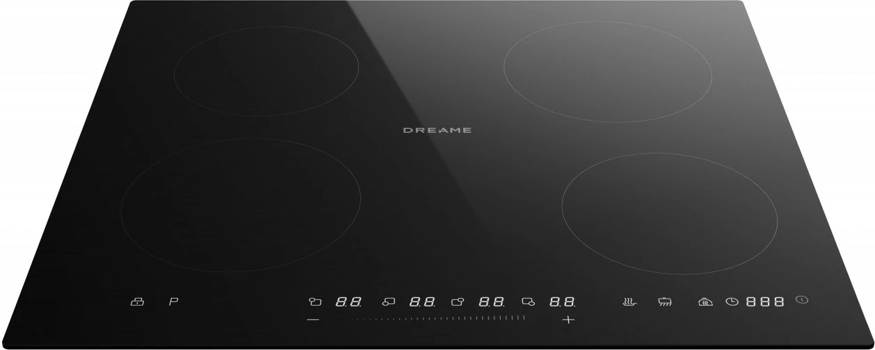 Pllakë induksioni, Dreame, EZ40 PRO, 4 zona, slider touch 15 nivele, lidhje 7.4 kW, 58x51 cm, e zezë