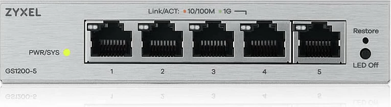 Switch Zyxel GS1200-5V3, 5 Porta Gigabit, Managed L2, Desktop, gri