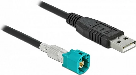 Kabëll DeLOCK HSD Z mashkull në USB 2.0 Type-A mashkull, 0.5 m, i zi