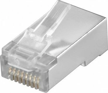 Konektor RJ45 Goobay CAT 5e STP i ekranizum, AWG 24-26, transparent, 1 copë