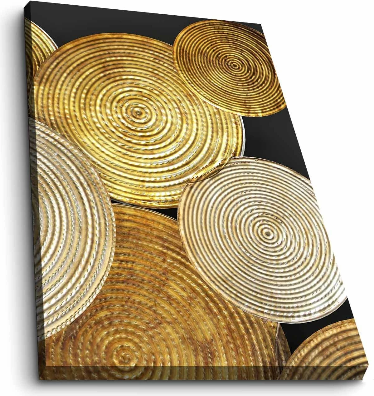 Pikturë dekorative në kanavacë, Wallity, 4570NISC-018, ngjyrë ari, bezhë, e zezë, e bardhë, 45x70cm