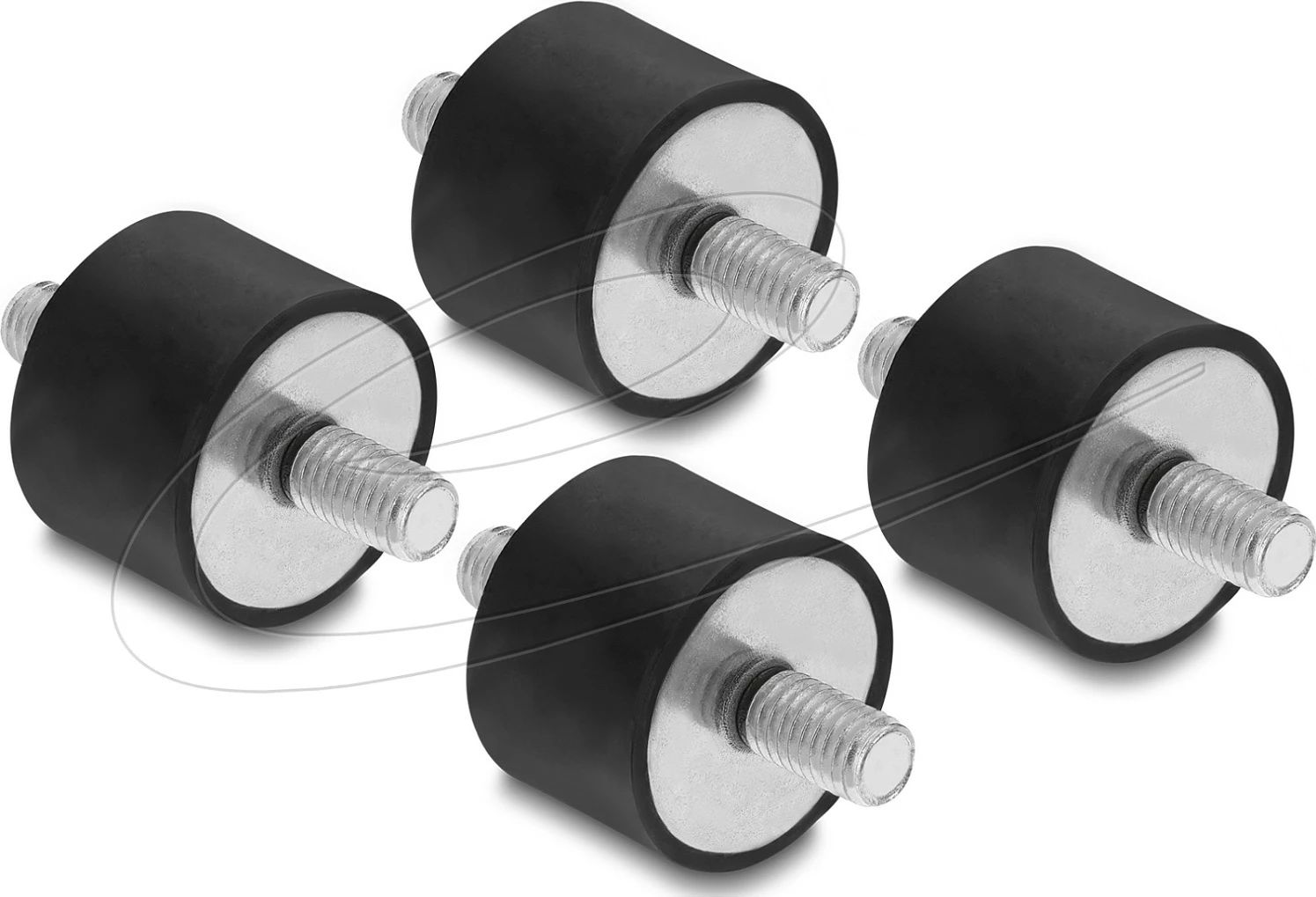 Dampues vibrimesh DeLOCK M8x1.25, D30xH20 mm, 2x filet i jashtëm, 4 copë, i zi