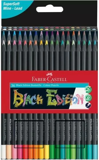 Lapsa me ngjyra Faber-Castell Black Edition FC-116436 (116436), set 36 copë, e zezë