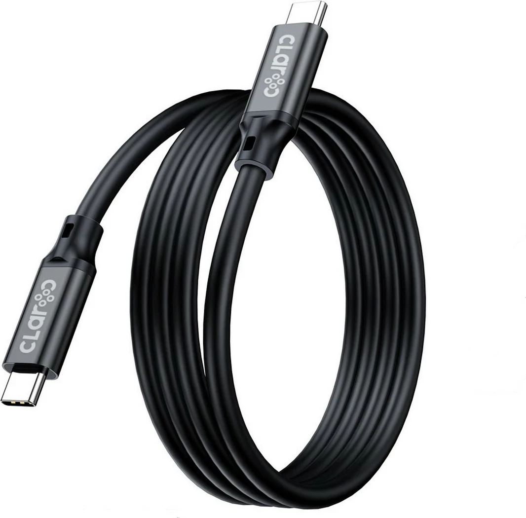 Kabllo USB-C Claroc, 3 m, 4K@60Hz, 100W PD, 20 Gbps, e zezë