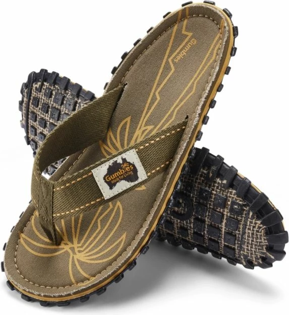 Flip-flopa për meshkuj Gumbies Islander Palm Leaf Khaki [Madhësia: 49]