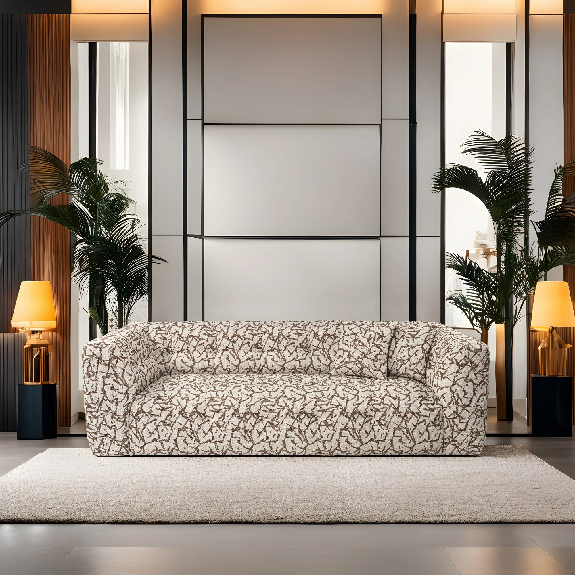 Divan treshe Atelier del Sofa, Cady, ngjyrë tan