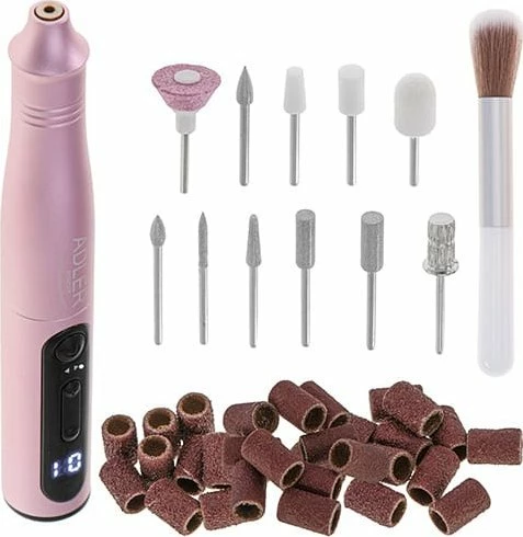 Set frezë thonjsh Adler AD 2181 11-në-1, 13500 RPM, USB-C, rozë