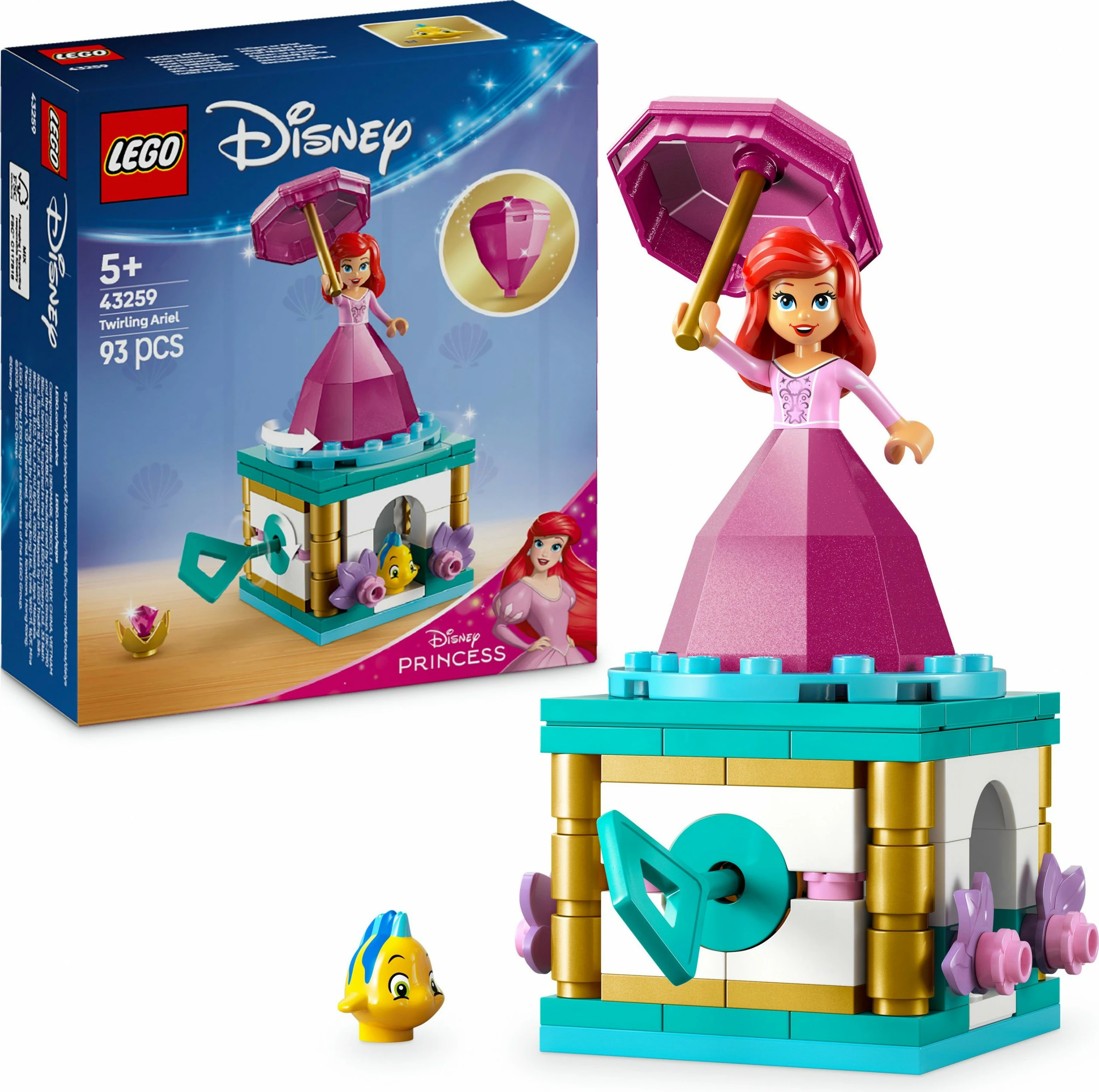 Set ndërtimi LEGO Disney Princess 43259 Arielle, 93 pjesë, multikolor
