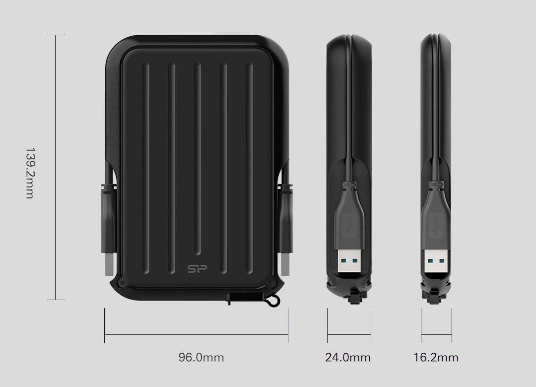 Disk HDD Silicon Power A66, 2TB, i zi / verdhë