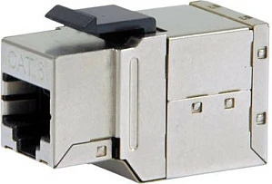 Lidhës inline keystone Cat.6 i mbrojtur EQUIP, RJ-45 femër-femër, 8 copë/set, flat, argjendtë