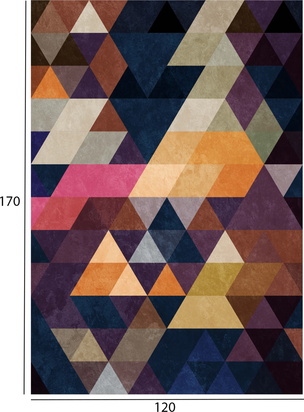 Tapet shumëngjyrësh me franja, FH7677.20, 120x170cm