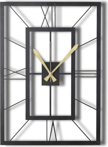 Orë muri dekorative metalike Wallity, November XL, ngjyrë e zezë, 70x49cm