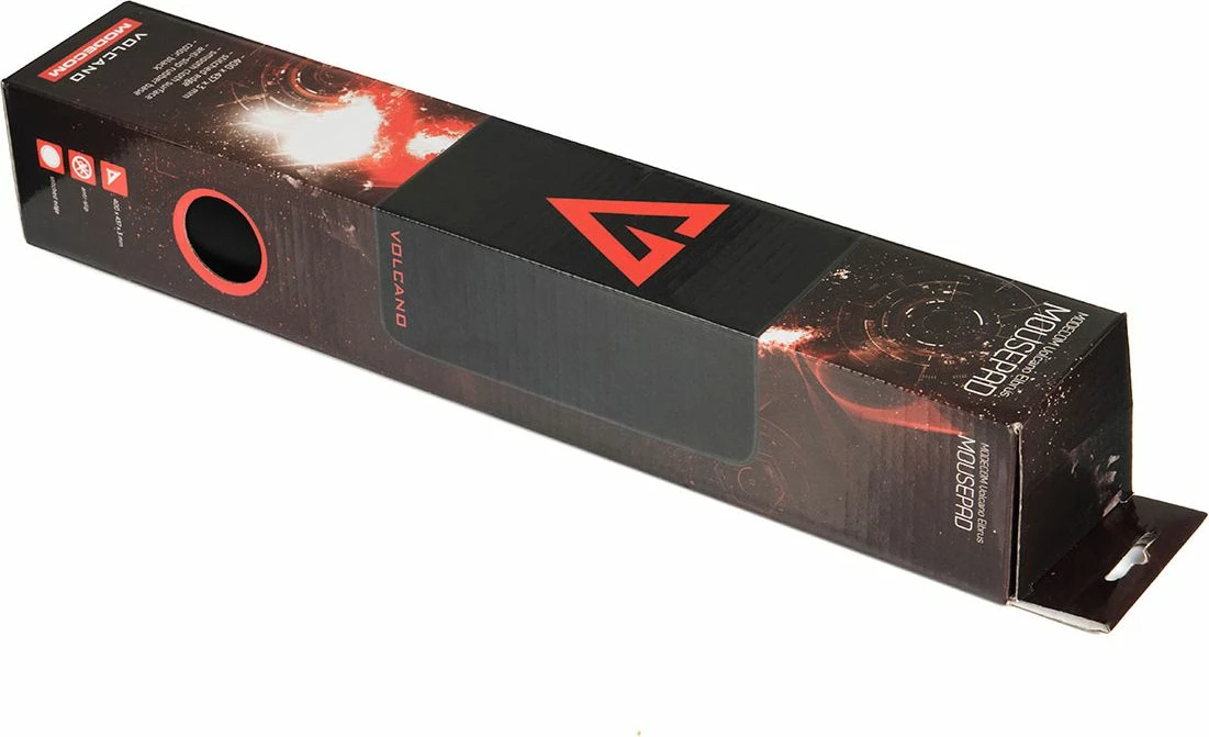 Mauspad Modecom Volcano Elbrus PM-MC-VOLCANO-ELBRUS 400x437x3mm, pëlhurë, L, zi/kuq