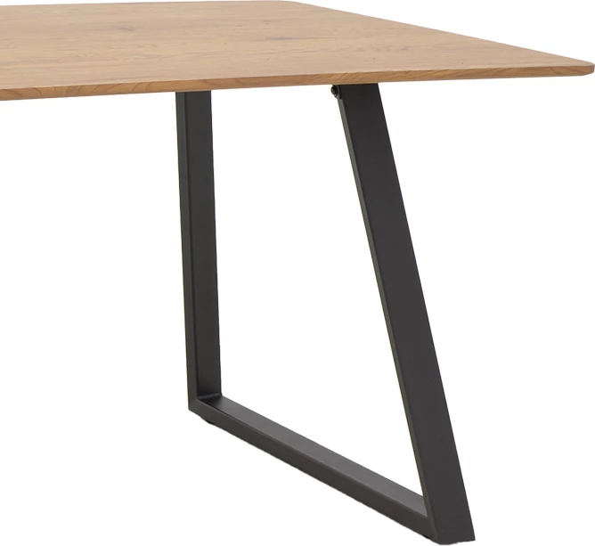 Tavolinë Winor, ngjyrë natyrale, këmbë metalike të zeza, 140x80x75cm