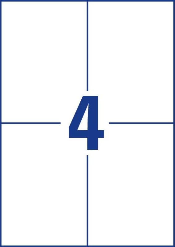 Etiketa, Avery Zweckform, 3483, 105 x 148 mm, A4, 100 fletë, e bardhë