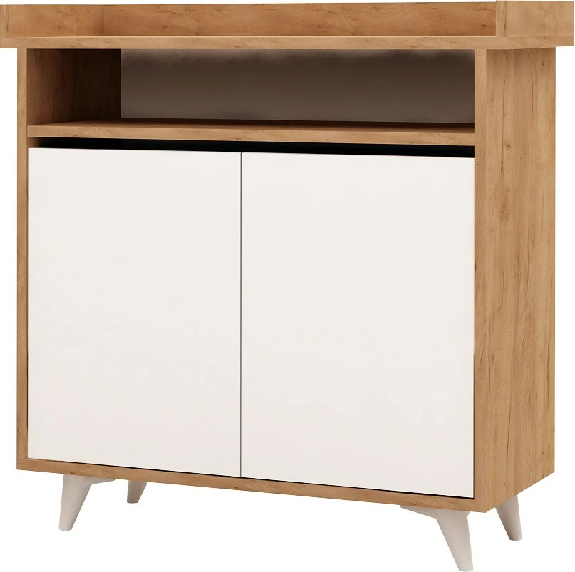 Dollap këpucësh Hanah Home, Springa, ngjyrë lis dhe e bardhë, 100x102x35cm