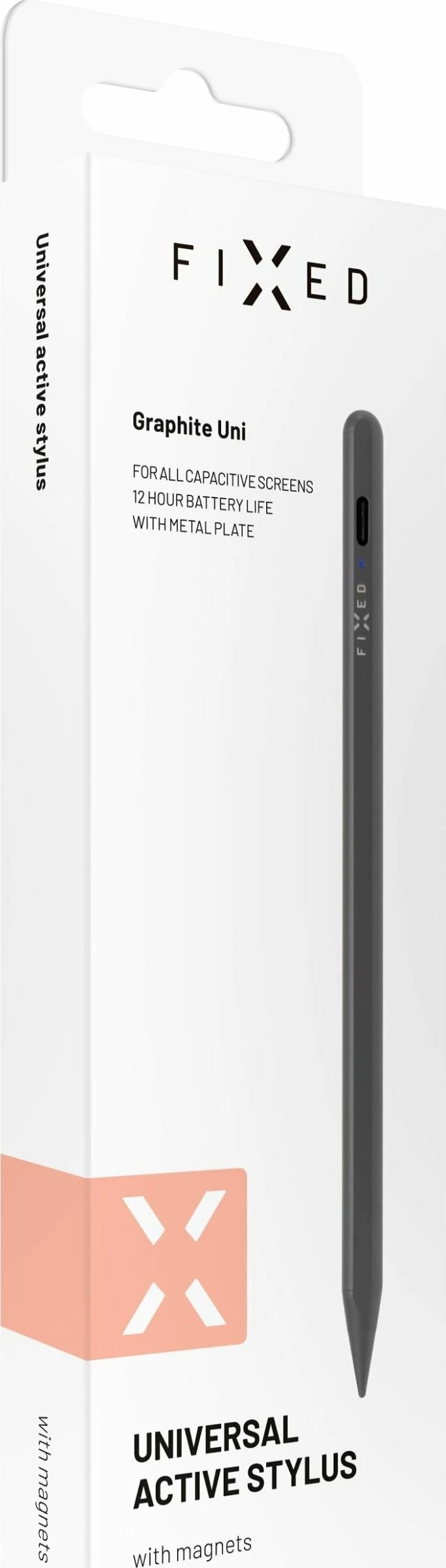 Stylus Adonit Fixed Graphite, palm rejection, USB-C, bateri 12 orë, magnetik, gri grafit