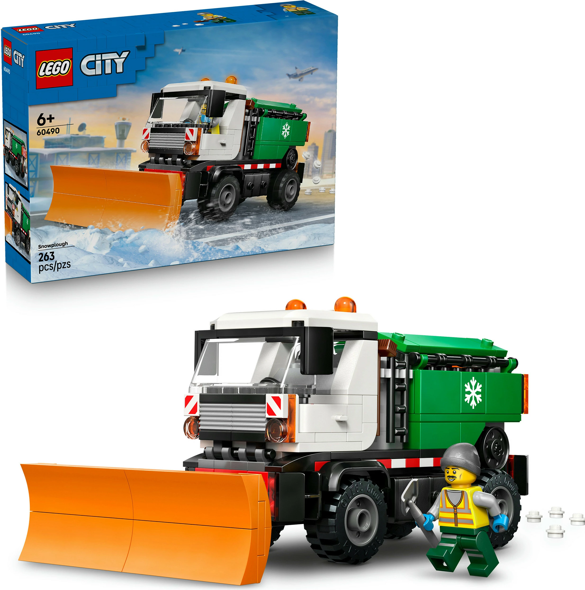 Set ndërtimi LEGO City Snowplough 60490, 263 copë, 6+, shumëngjyrësh