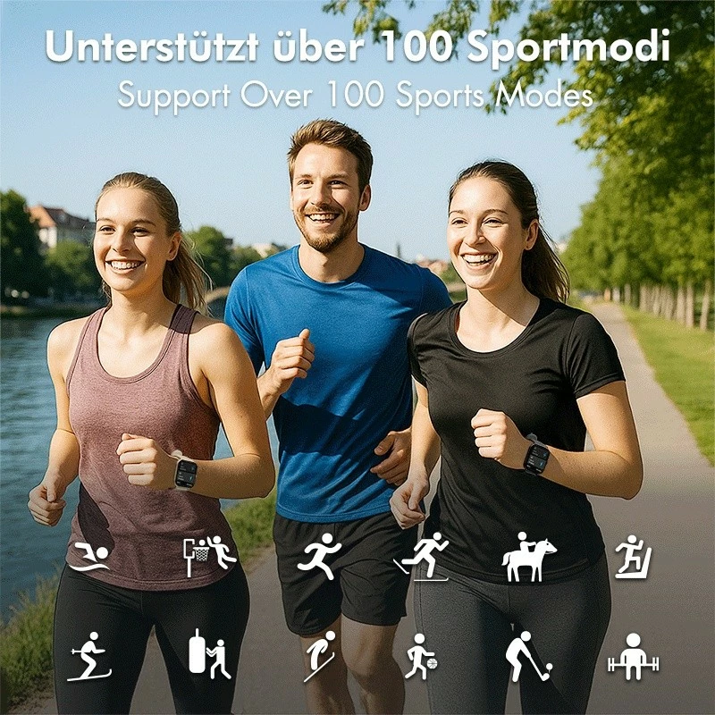 Smartwatch, LogiLink SW0001B 1.83" LCD, BT 5.2, IP68, bateri 230 mAh, e zezë