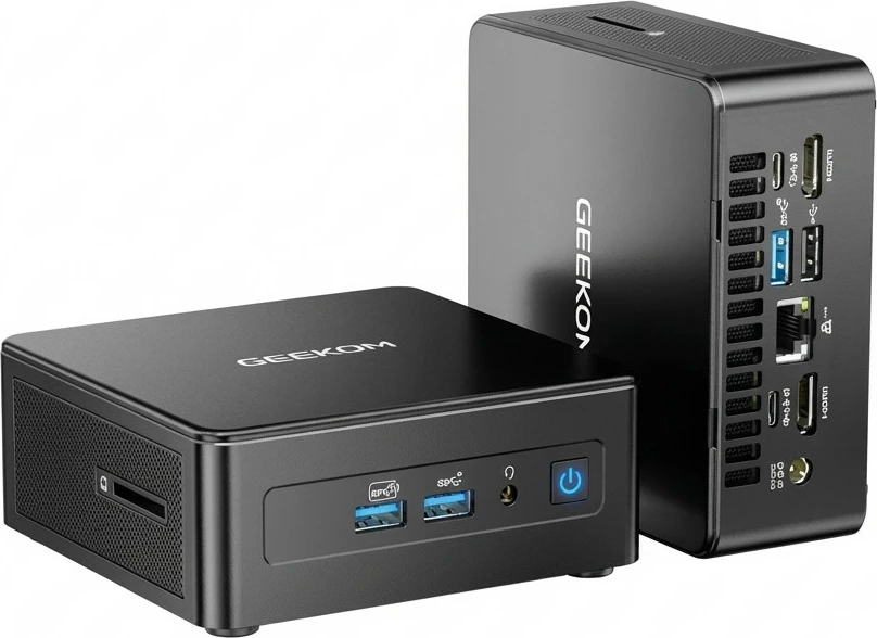 Mini kompjuter GEEKOM Mini IT15, CU9 285H, 32GB RAM, 1TB SSD, Windows 11 Pro, e zezë