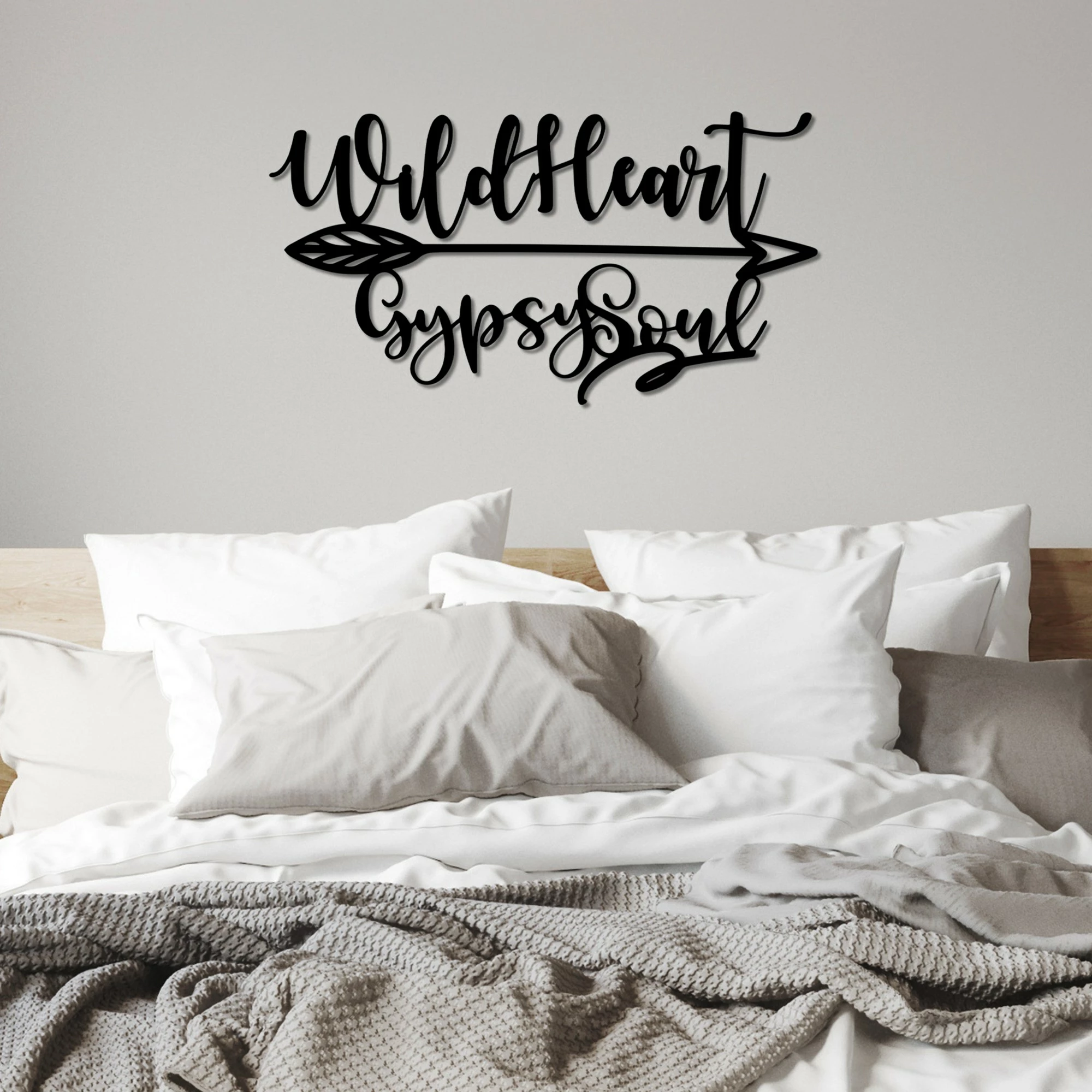 Aksesor dekorativ metalik për mur, Wallity, Wild Heart Gypsy Soul