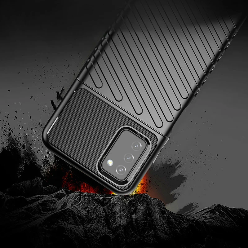 Mbështjellës Hurtel Thunder Case për Samsung Galaxy A03s, TPU, i zi