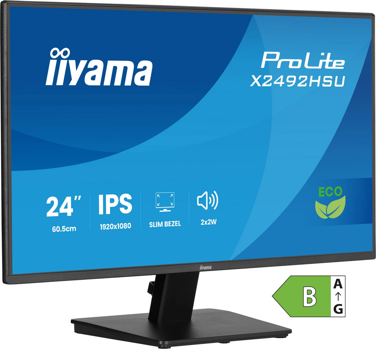 Monitor, iiyama ProLite X2492HSU-B1 24" IPS Full HD slim bezel altoparlantë 2x2W, zi