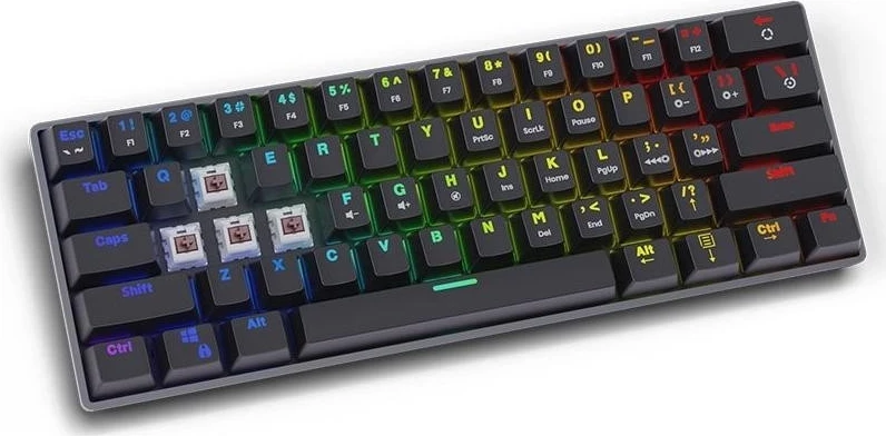 Tastierë Savio Blackout, me ndriçim RGB dhe kyçe Outemu Brown