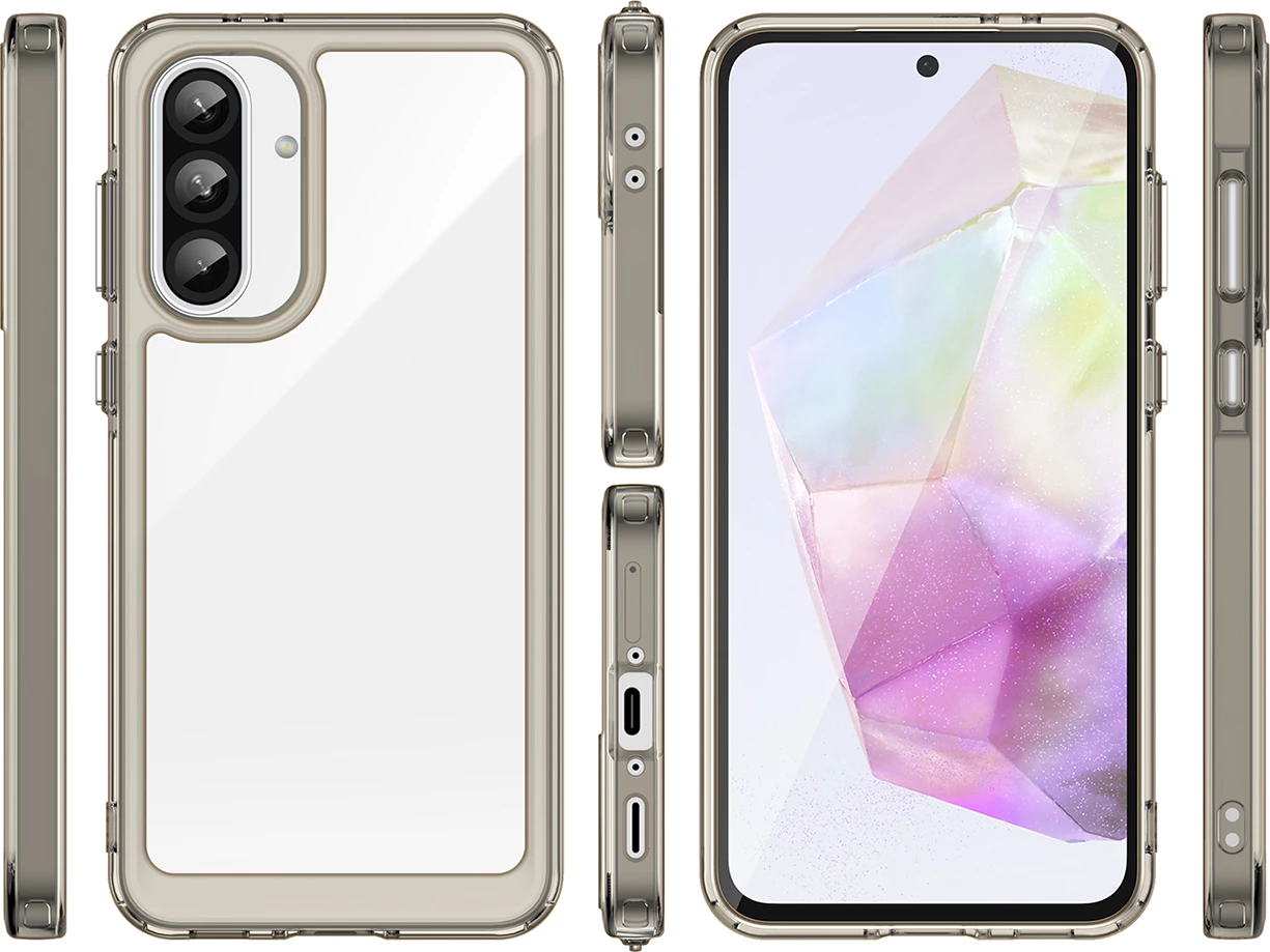 Mbështjellës Hurtel Outer Space Case për Samsung Galaxy A26, gjysmë-transparent, i zi