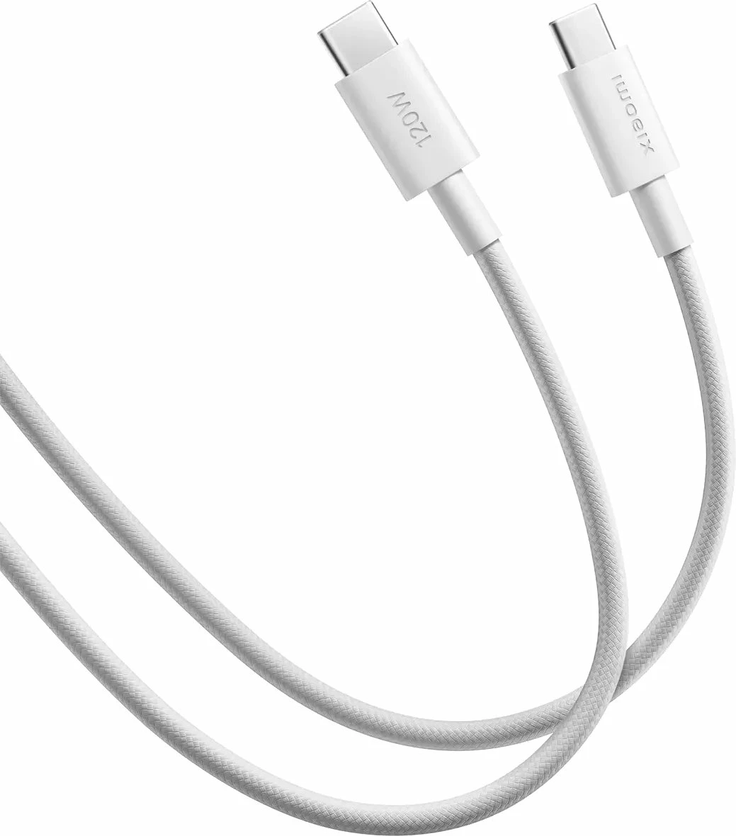 Kabllo USB-C në USB-C Xiaomi 6A (67367) USB4 Gen 3 2m 240W e thurur, e bardhë, 1 copë