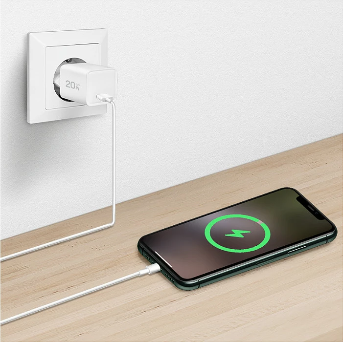 Karikues USB-C LogiLink 20W GaN, 1x USB-C PD, i bardhë
