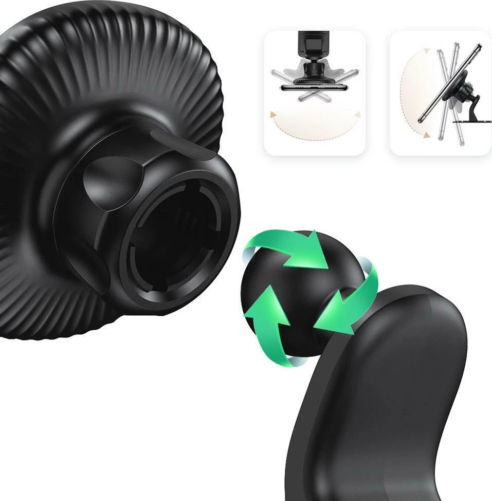 Mbajtës magnetik për celular Ugreen LP292 për dashboard, 4.7–7.2\", rrotullim 360°, i zi