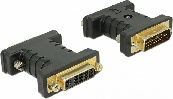 Adapter DVI DeLOCK 63313, DVI 24+1 mashkull në DVI 24+5 femër, 4K, i zi