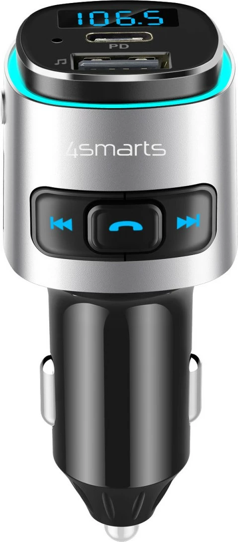 Transmetues Bluetooth FM 4smarts 456201, USB Type-A, MicroSD, Handsfree, i zi/argjendtë