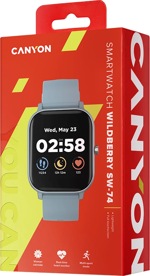 Smartwatch CANYON Wildberry SW-74, ekran 1.3\", IP67, Blu