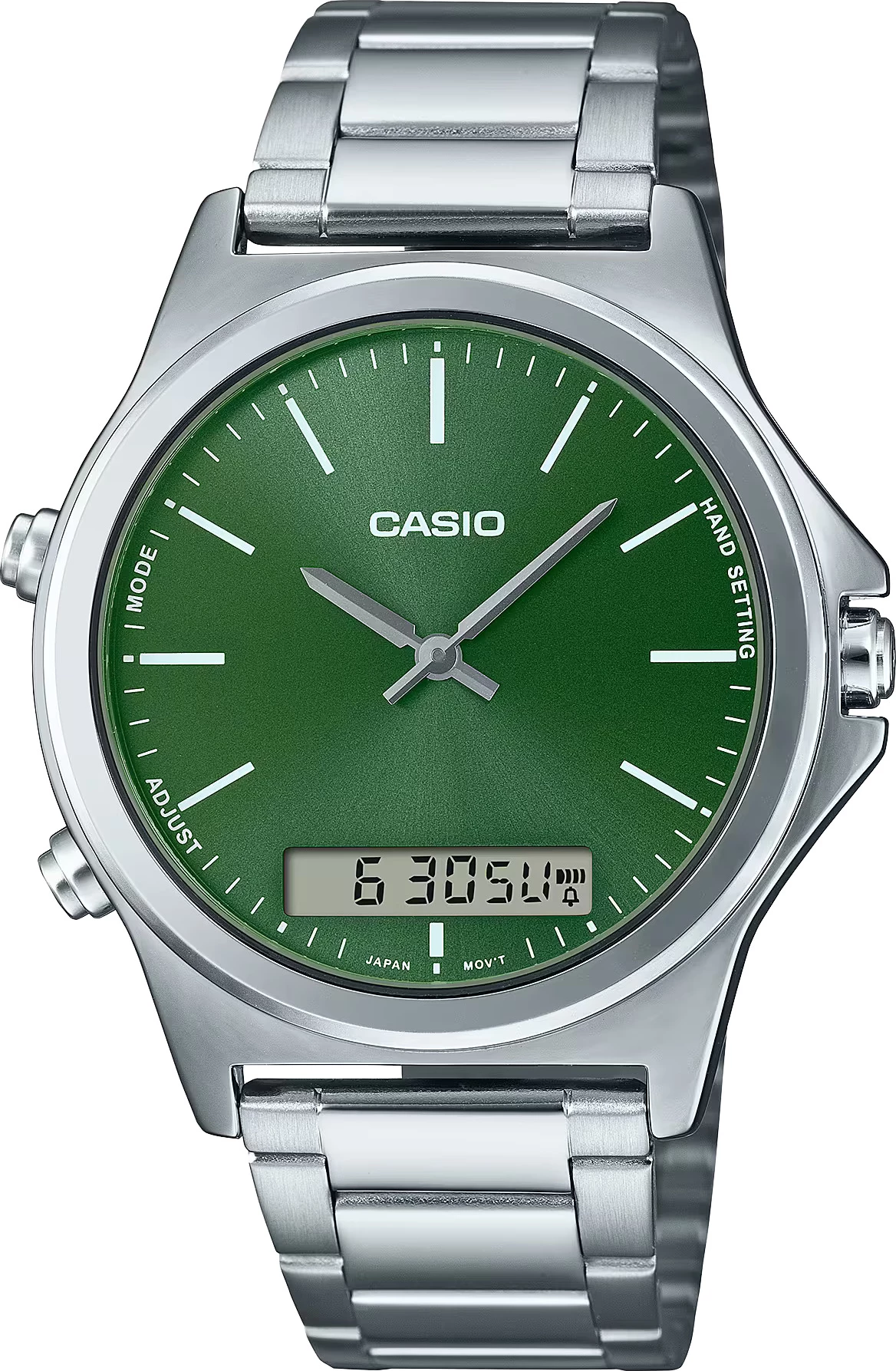 Orë dore Casio MTP-VC01D-3E, e argjendtë/gjelbër