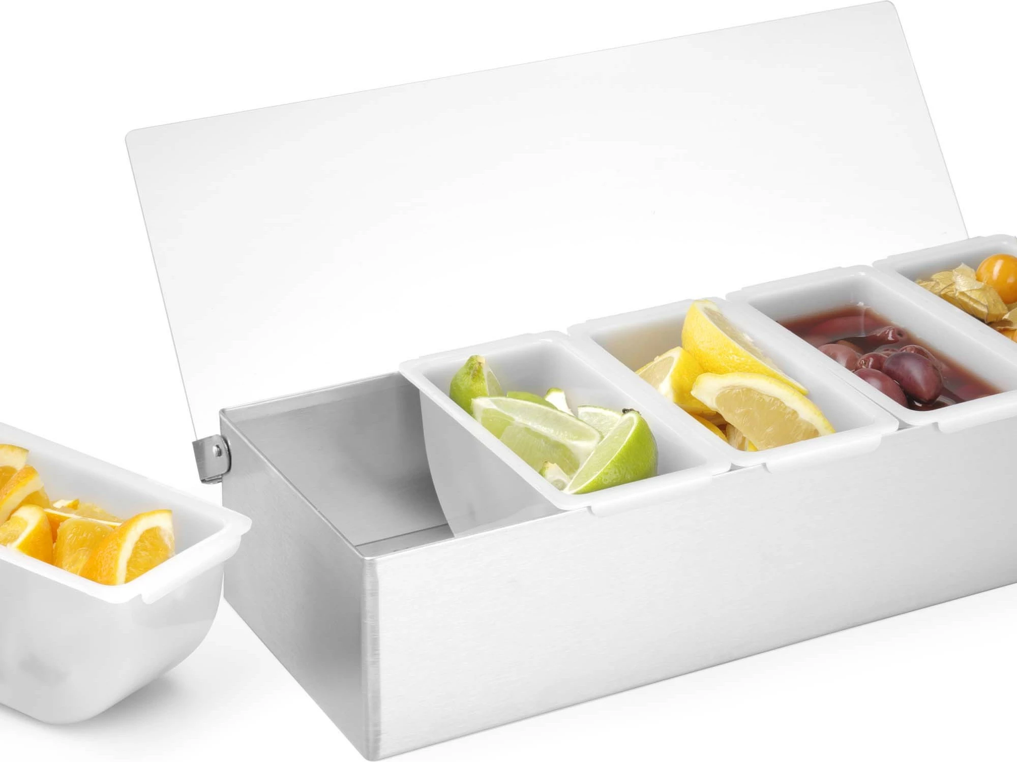 Mbajtës kondimente për bar, Bar Up, 5 kontejnerë, 375x140x90 mm, inox