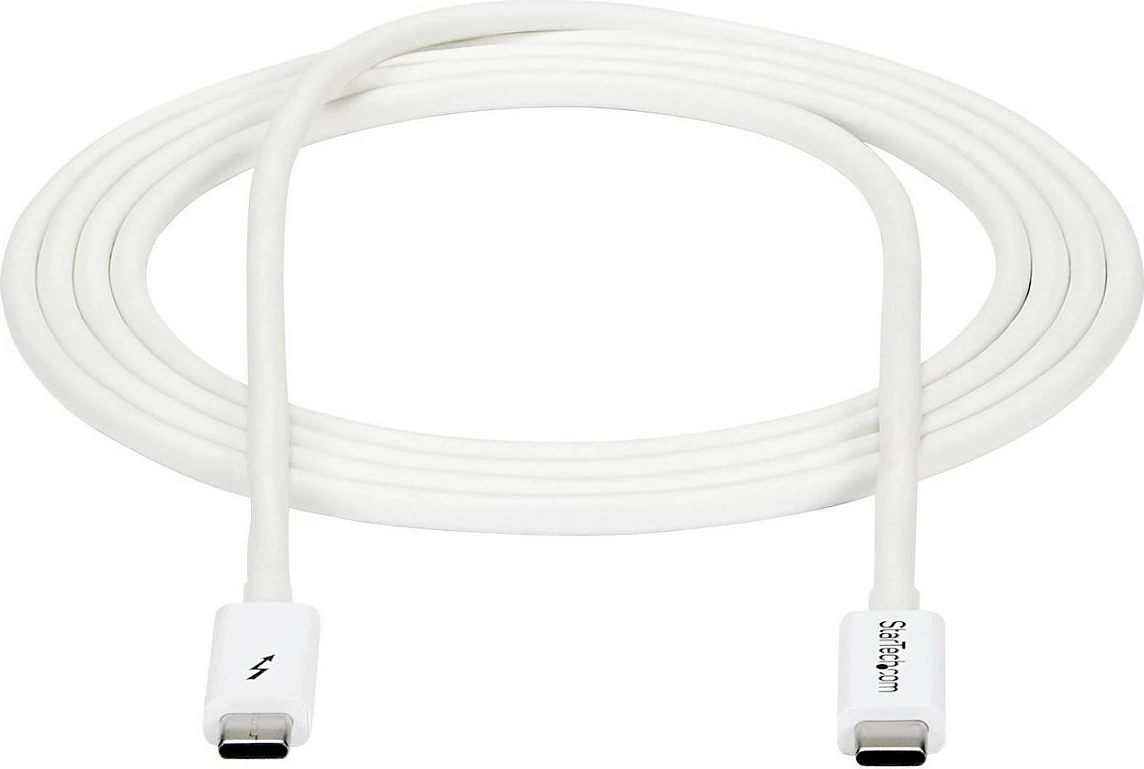 Kabllo Thunderbolt 3 StarTech TBLT3MM2MW, USB-C në USB-C, 2m, 20Gbps, 4K 60Hz, e bardhë