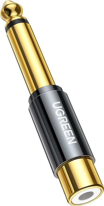 Adapter audio Ugreen AV169 Jack 6.3mm në RCA (Cinch), zi/ari
