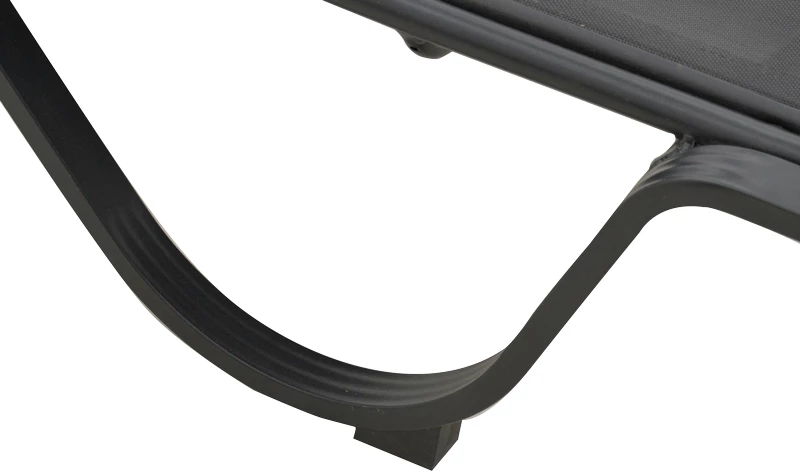 Shezlong me krahë, alumini dhe tekstilene, ngjyrë gri e errët, 200x62x35