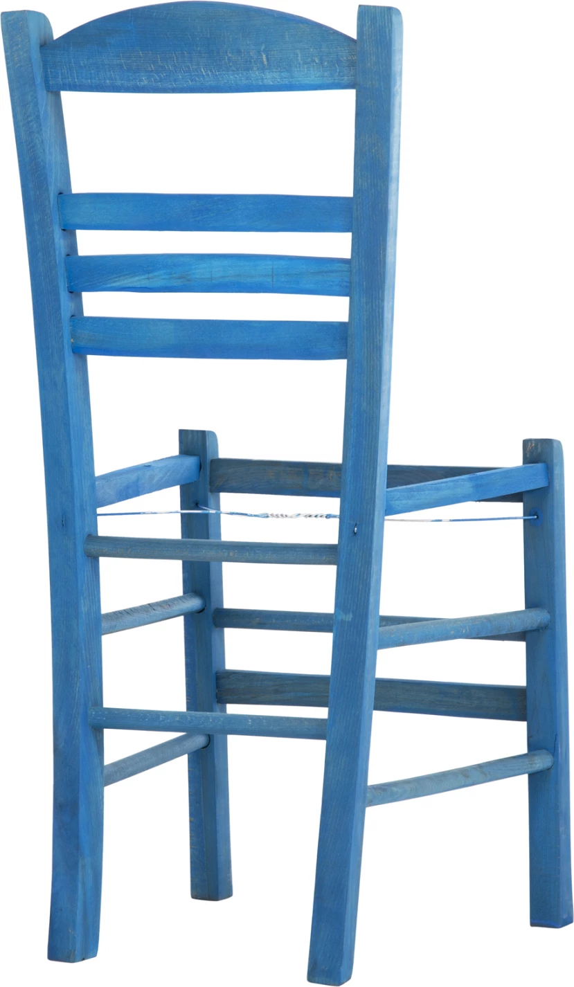 Karrige tradicionale JHETT FH5575.05 dru ahu me impregnacion në ngjyrë blu - vetëm korniza 40x42x87H cm