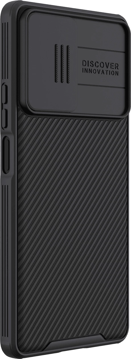 Mbështjellës NILLKIN CamShield Pro për Poco F5 5G, PC+TPU, me kapak mbrojtës të kamerës, i zi