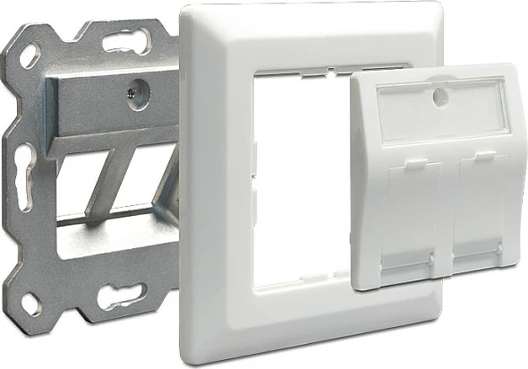 Prizë muri DeLOCK 86202, 2x Keystone, 80x80 mm, e bardhë