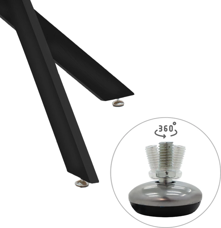 Tavolinë Antoro, xham dhe këmbë metali, ngjyrë e zezë, D80x75cm