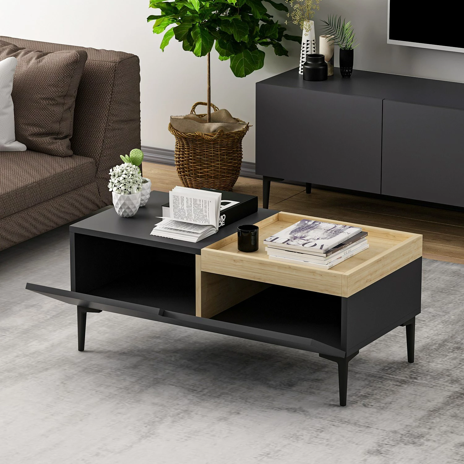 Tavolinë kafeje Hanah Home, Mia, anthracite