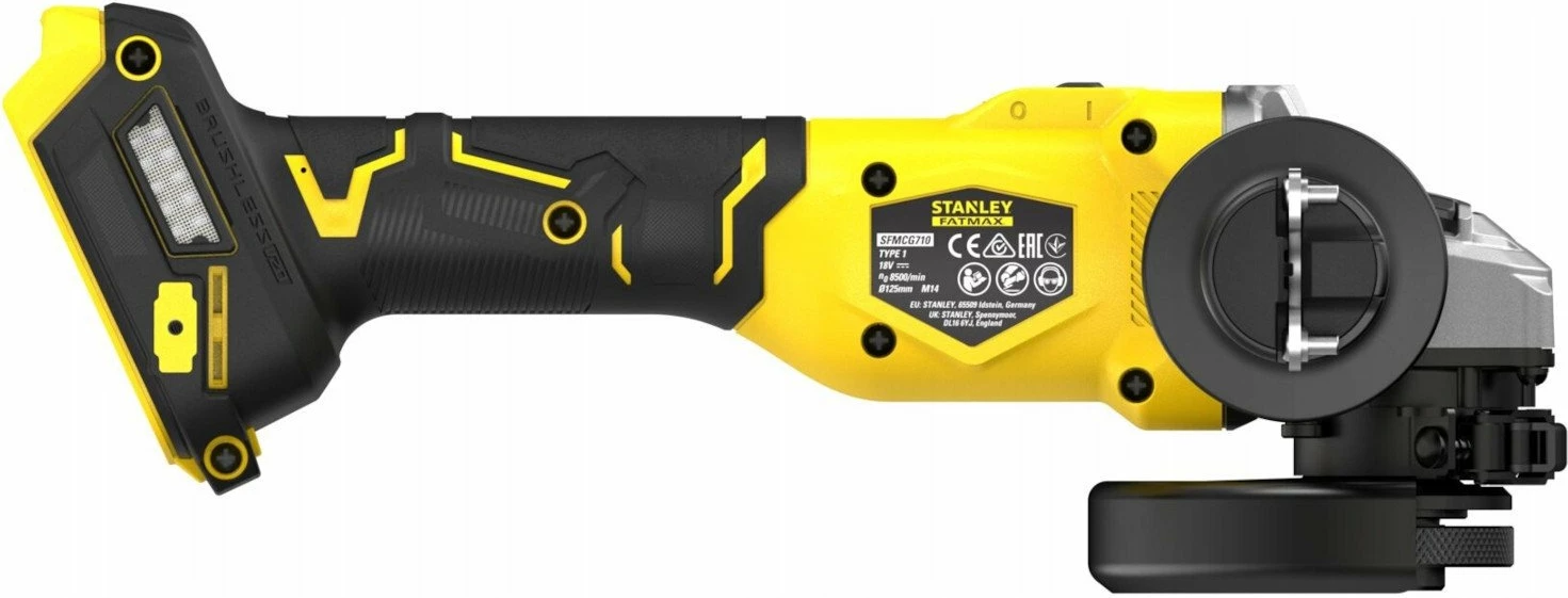 Brus këndor Stanley Fatmax SFMCG710B-XJ 18V 125mm brushless, e zezë/verdhe, pa bateri