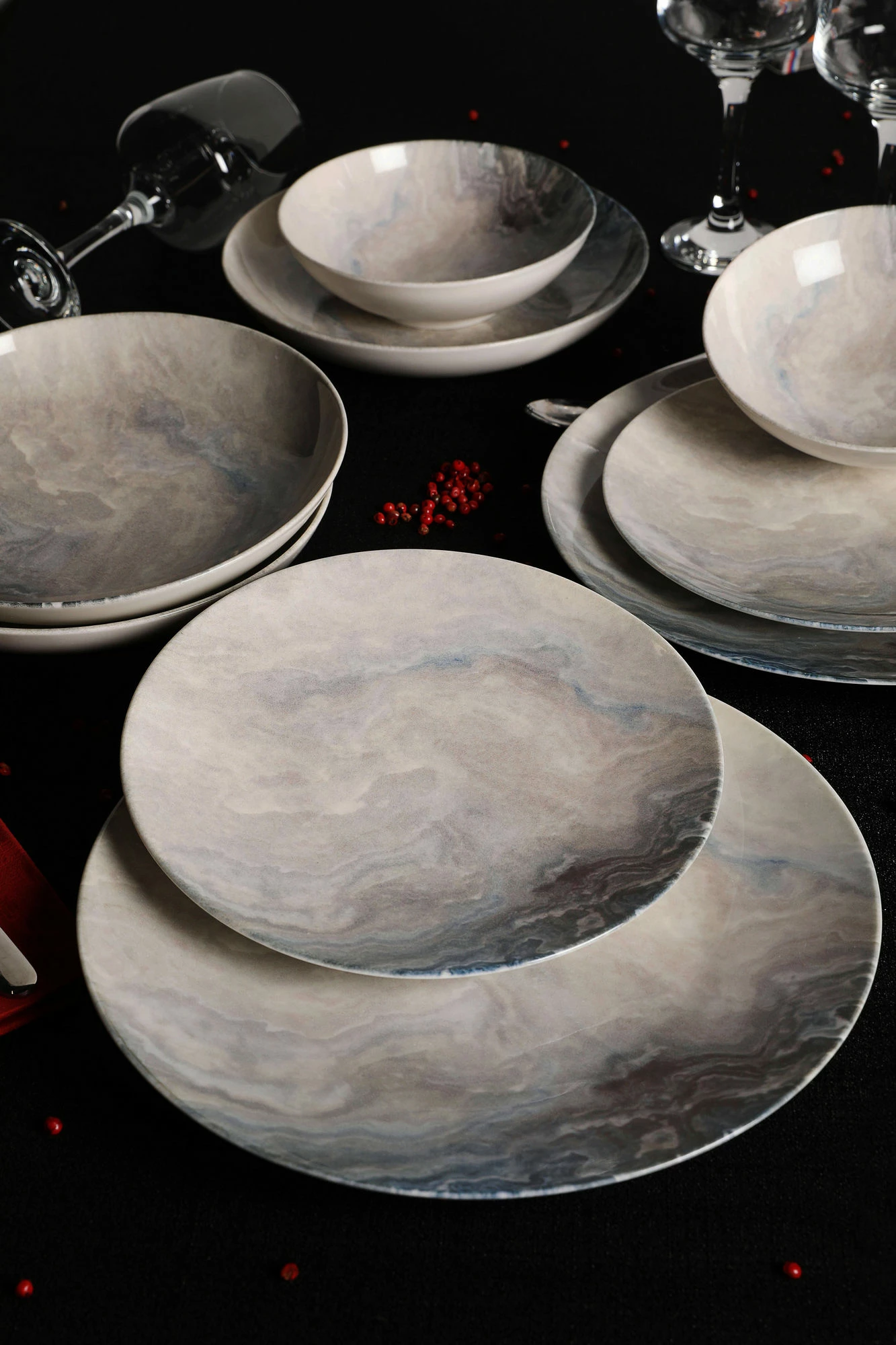 Set enësh për darkë (24 copë), Hermia, GBSATN24Y410050