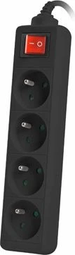 Zgjatues rryme Lanberg PS1-04E-0150-BK 4 priza 1.5 m me switch, i zi