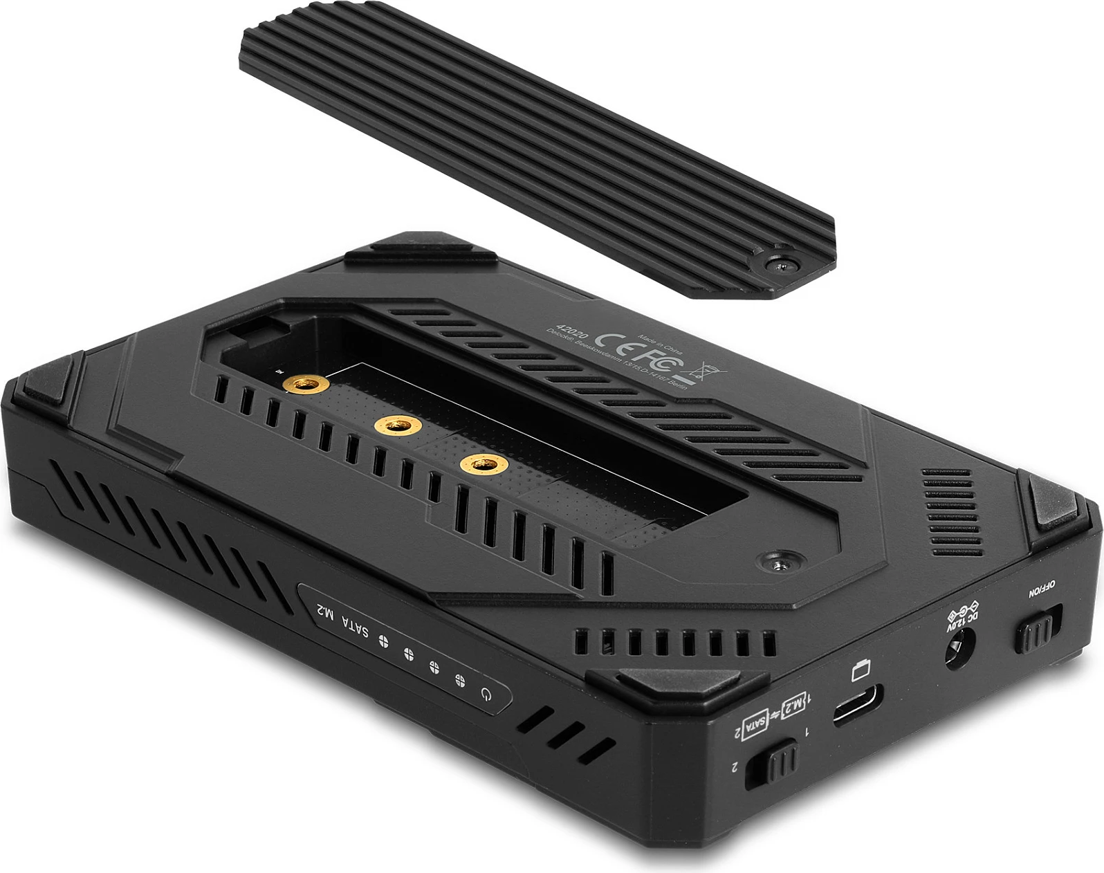 Kuti eksternë USB-C DeLOCK për M.2 NVMe dhe 2.5" SATA, Clone, 10 Gbit/s, e zezë